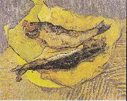 Vincent Van Gogh Still Life with smoked herrings on yellow paper Germany oil painting artist